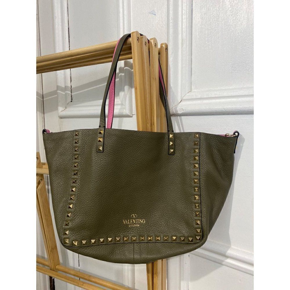 Valentino Rockstud Double Medium Reverdible Tote Womens Bag